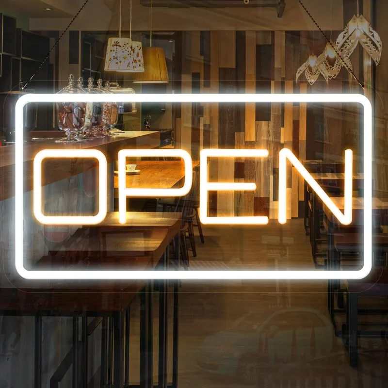 

USB Powered LED Neon Open Sign for Business Window 16 x 9 inch Open Sign Led for Bars Stores Coffee Shop Hotel Window Restaurant