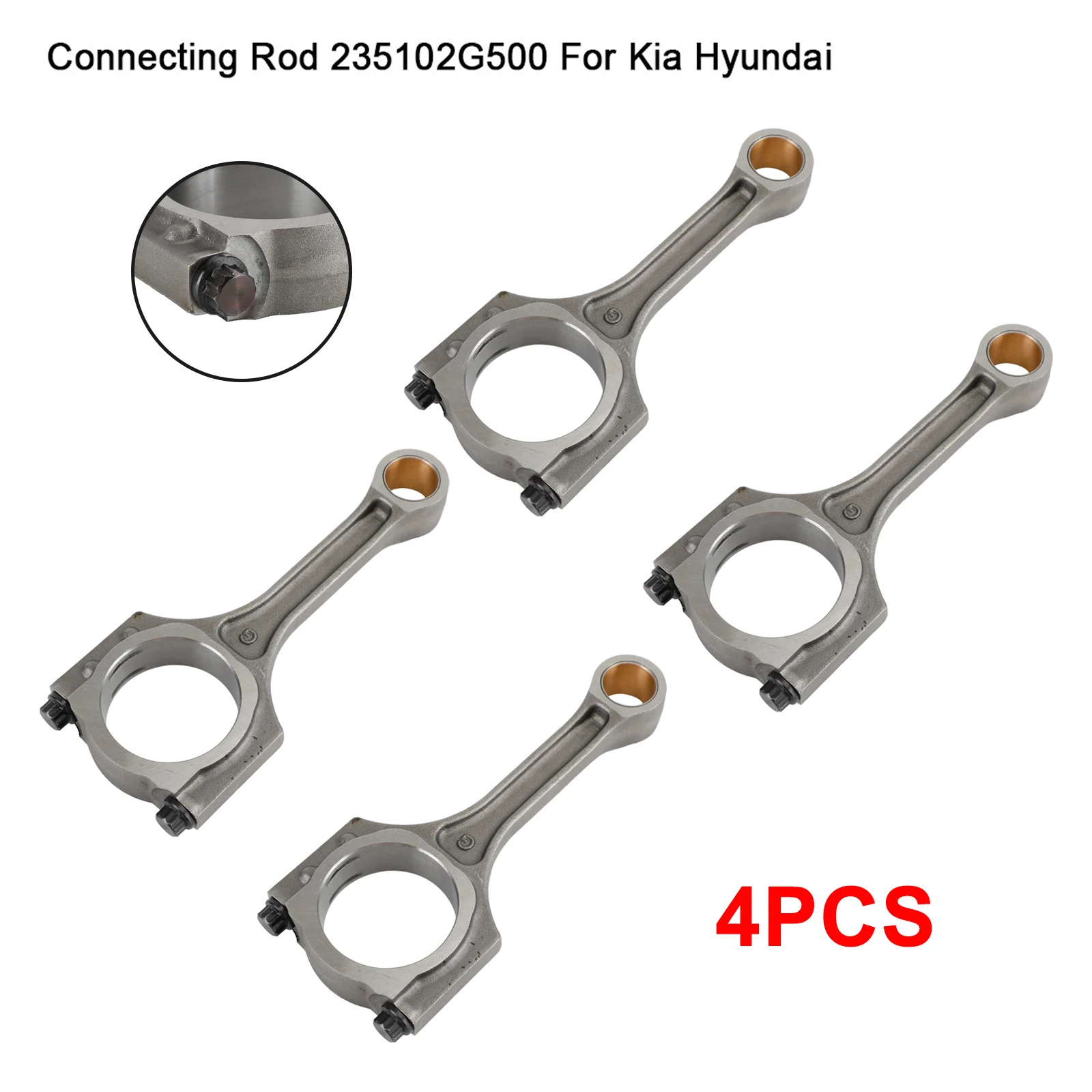 Artudatech 4PCS Connecting Rod 235102G500 For Kia Sorento Sportage Hyundai Sonata 2.4L 2011-2020 Car Accessories