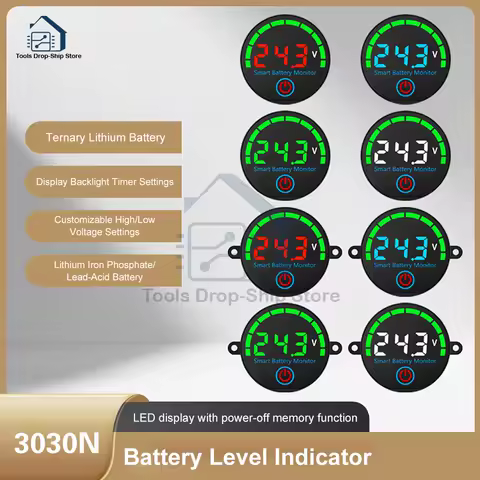 DC7-55V Battery Charge Indicator Board Voltage and Power Level Indicator Voltage Battery Charging Tester Acid Lithium Battery