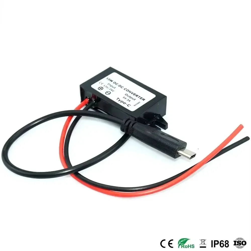 Type-C 12V 24V to 5V 3A DC DC Step Down Converter USB Buck Power Supply Charger for Mobile Phone iPad Charging micro 8-36V CE - Image 3