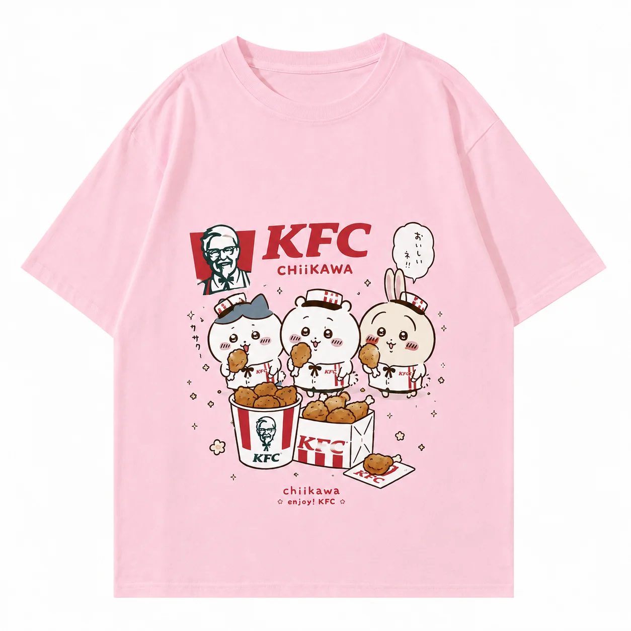 CHIIKAWA Sommer Eltern-Kind Reines Baumwoll-T-Shirt Bequem Atmungsaktiv Hochwertig Ins Y2k Herren T-Shirts Kleidung für Männer – Detail 5