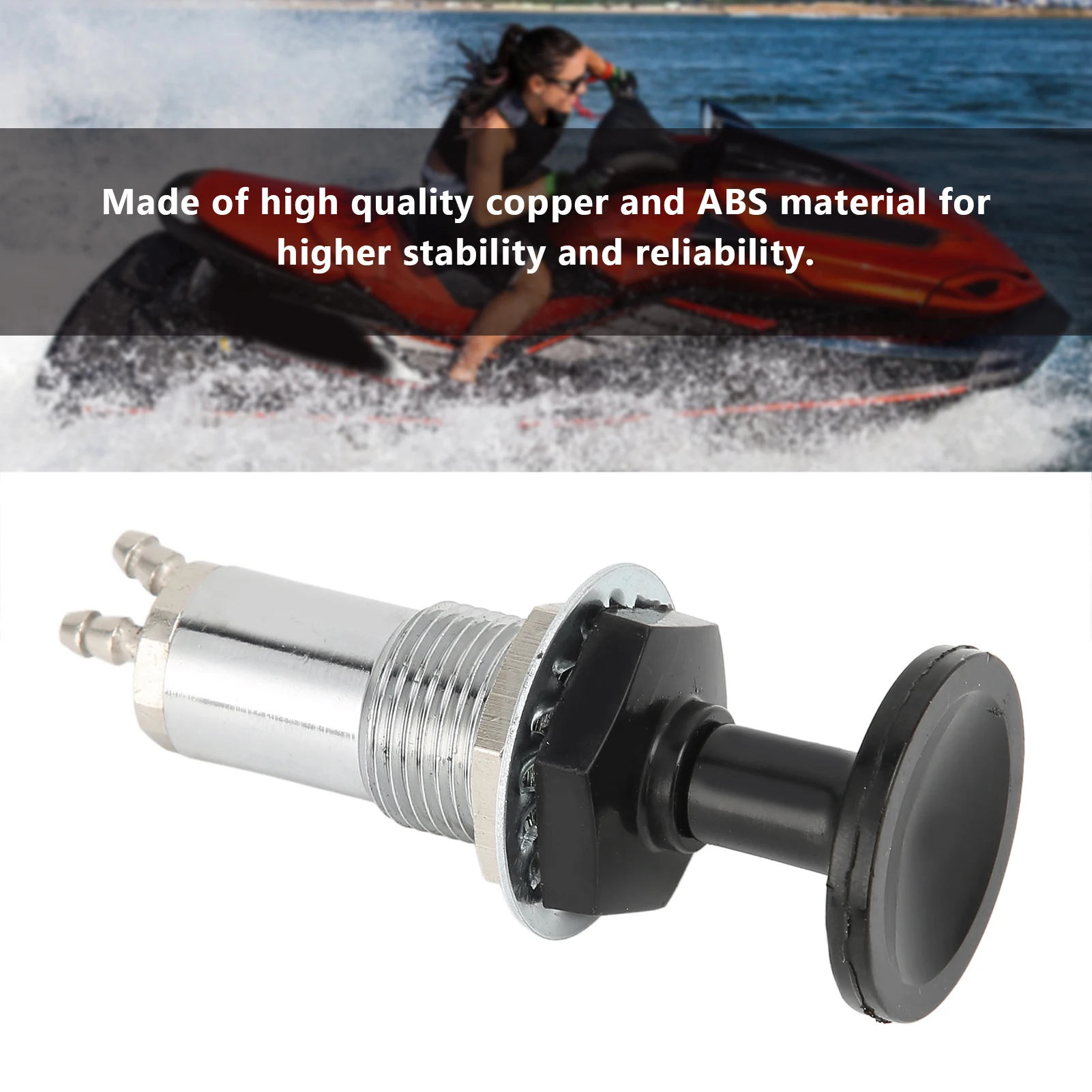 Jet Ski Fuel Pump Fuel Primer Copper ABS Heat Resistant Rustproof Plunger Pump Replacement for WAVEJAMMER SUPERJET Jet Ski