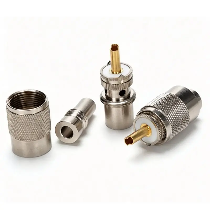 A97I-6 Pack PL259 Coax Connectors 50 Ohm PL-259 UHF Male Solder Connector Plug With Reducer For RG8X RG59 RG8 RG213 LMR240