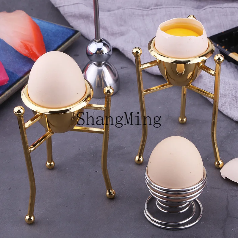 

PYH stainless steel gold triangular steamed egg rack teppanyaki special egg spring egg holder for cooking