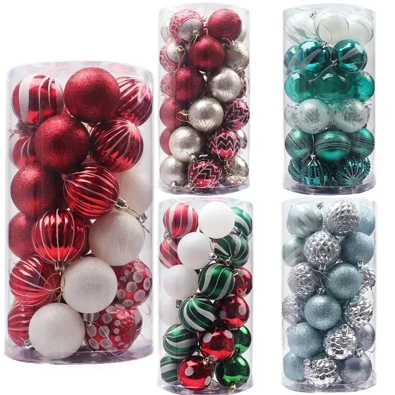 30pcs 6cm Christmas Balls Set Multicolor Christmas Decorations 2023 New Year Xmas Tree Ornaments Set for Home Party