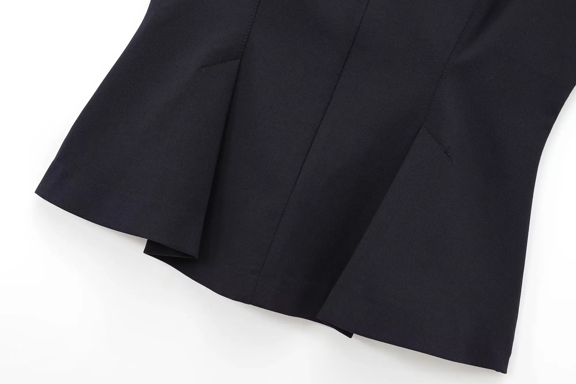 2025년 겨울 신상 여성 프렌치 지퍼업 라운드넥 민소매 허리 스커트 플리츠 밑단 탑