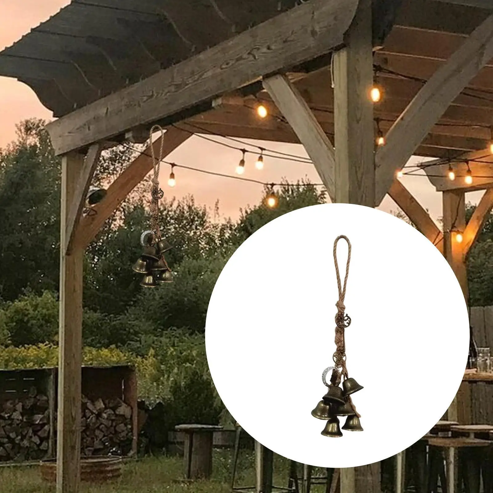 Craft Bells Pendant Large Metal Hanging Decor for Door Knob Window for Restaurants Holiday