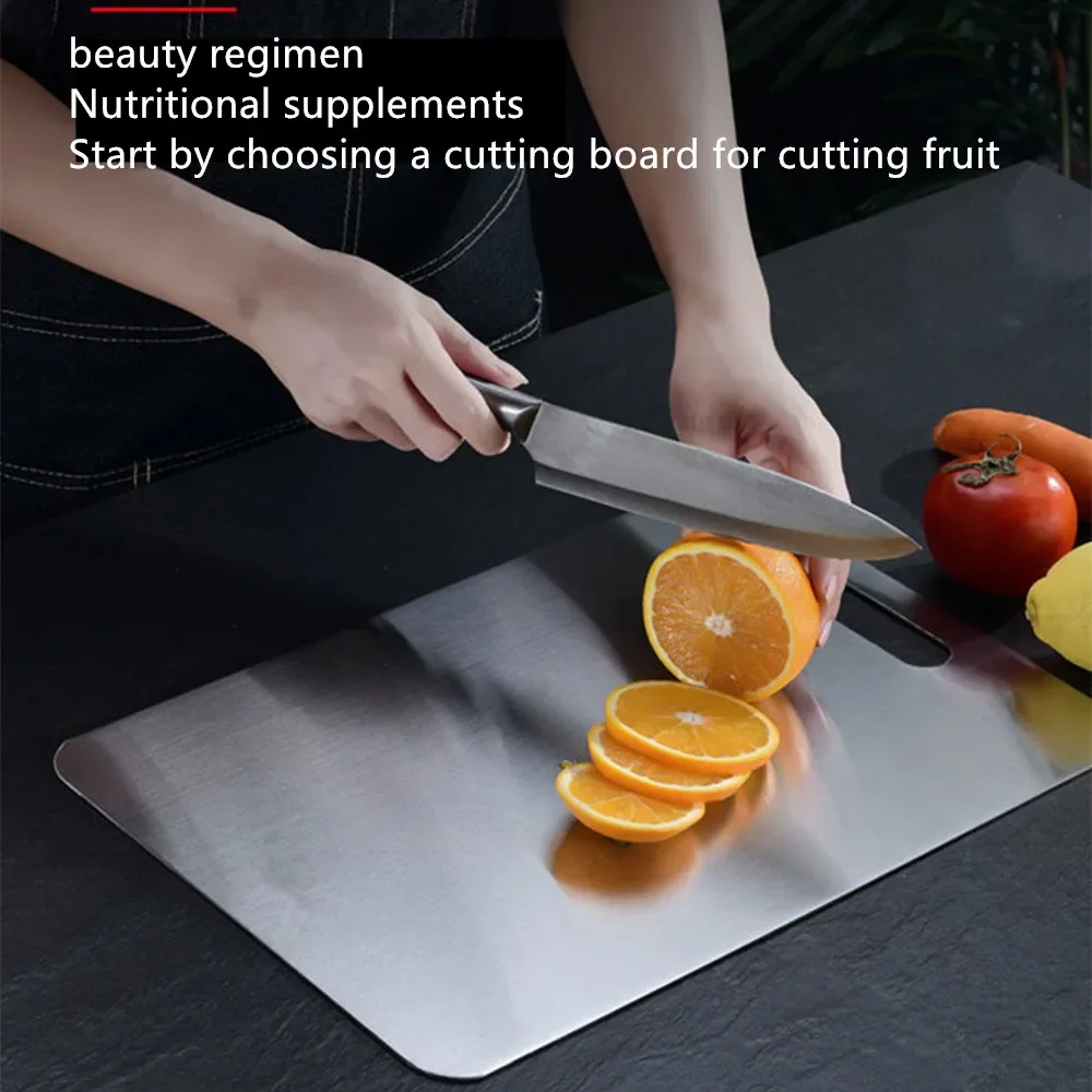 Stainless Steel Cutting Board Home Kitchen Rectangular Board Sterile Mildew Proof Fruit Vegetable Meat Chopping Board