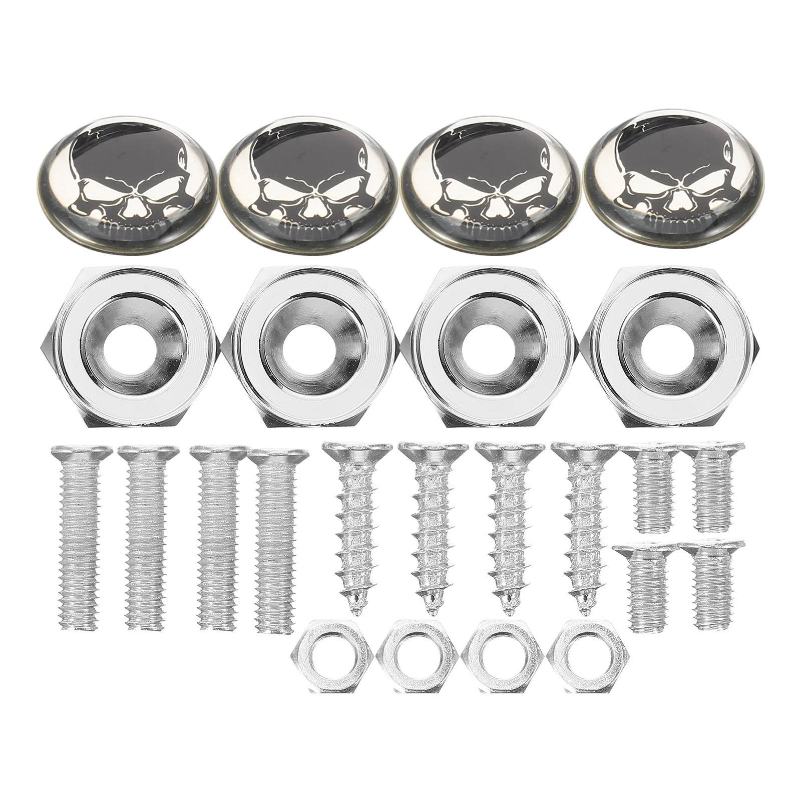 

Skull License Plate Screws Fixing Frame Kit Car for Aluminum Alloy Mounting Accessories