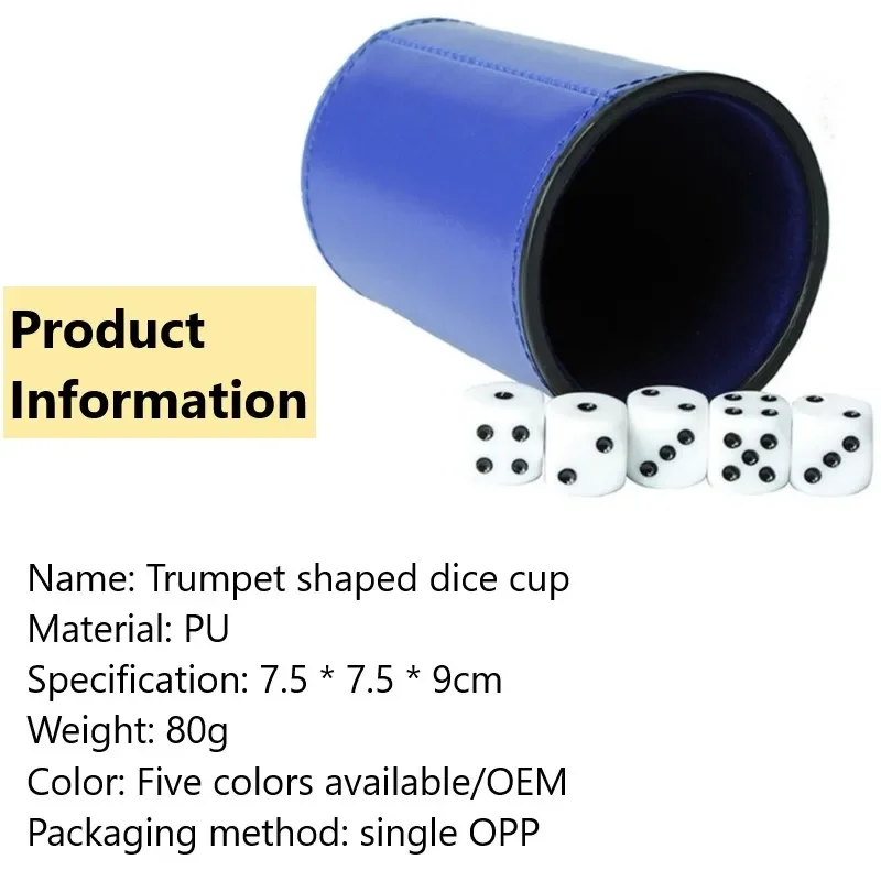 Horn Shaped Screening Cup 5Pcs Dice Set Beer Promotional Products Creative Dice Board Game Color Cup Multiple Colors Available