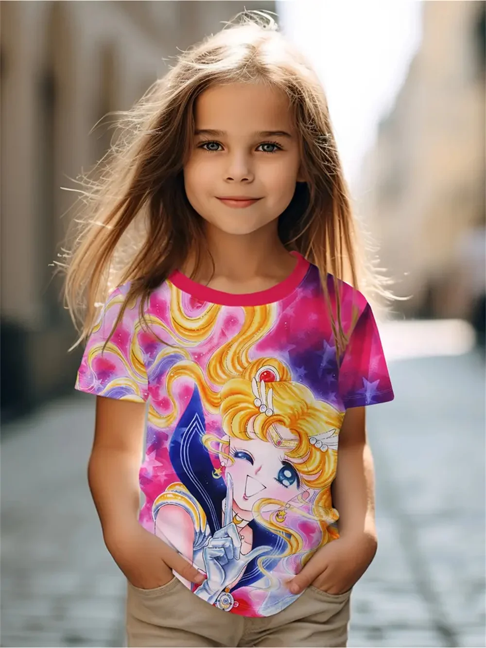 2025 Camisetas casuales, ropa para niñas, nuevas camisetas divertidas con estampado 3d de animales para niñas, camisetas de manga corta a la moda para fiestas