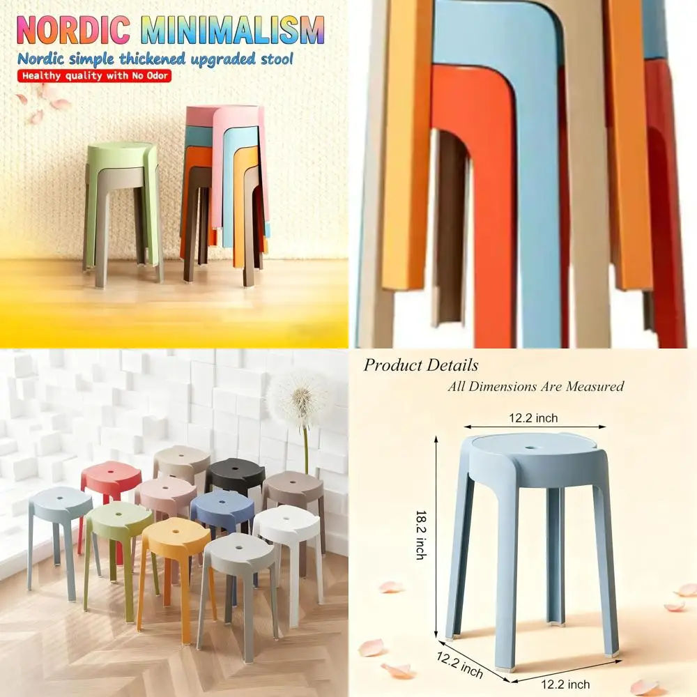 

Collapsible School Stools, 4-Piece Set, 12.2, Ideal for Home, Office, and Parties
