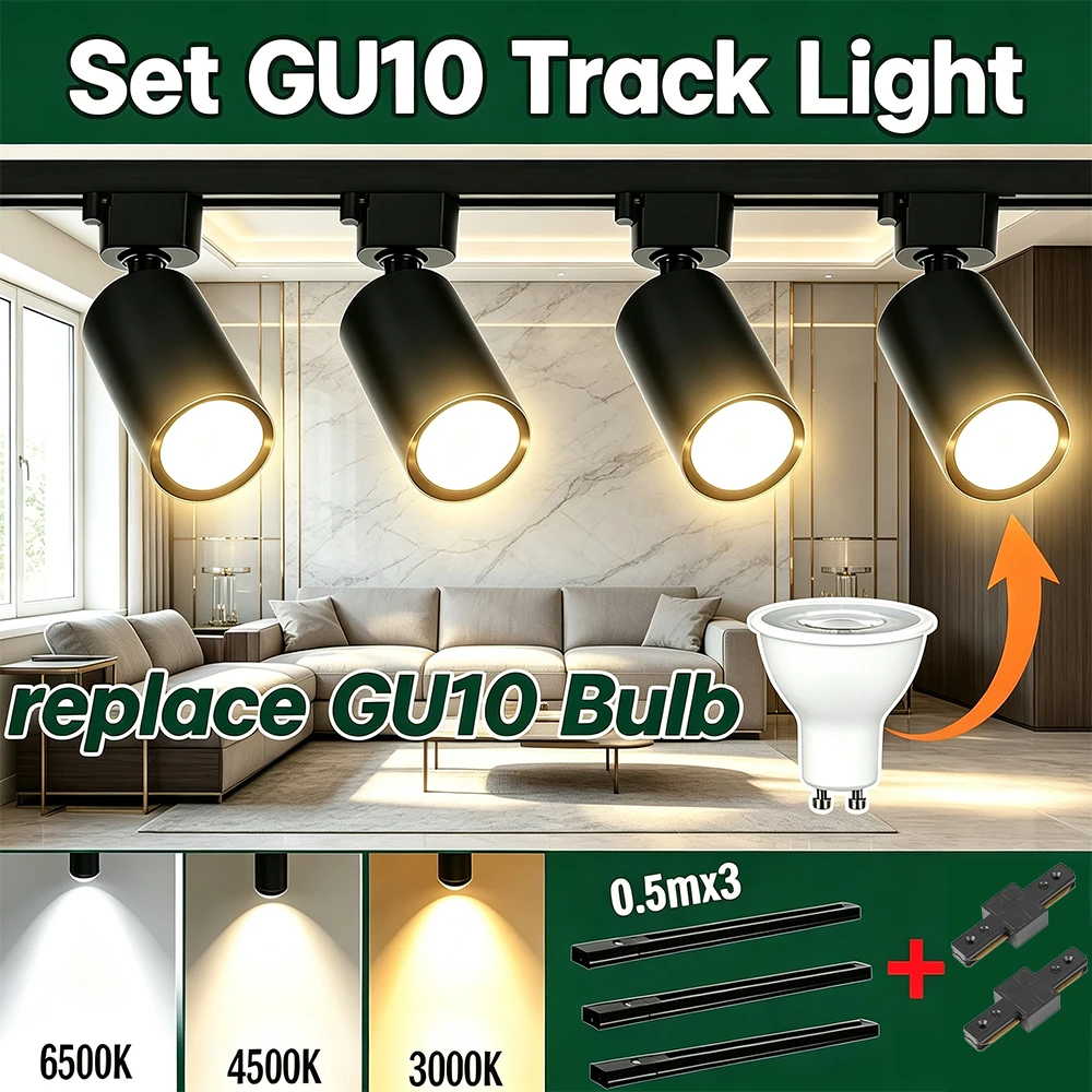 Decor Lighting Fixtures - Faretto LED GU10 per binario, lampada