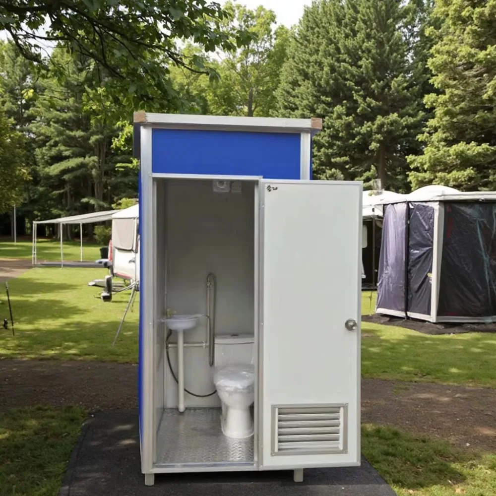 Portable outdoor public toilet Mobile toilet with shower for outdoor and bedroom, practical portable bathroom port potty