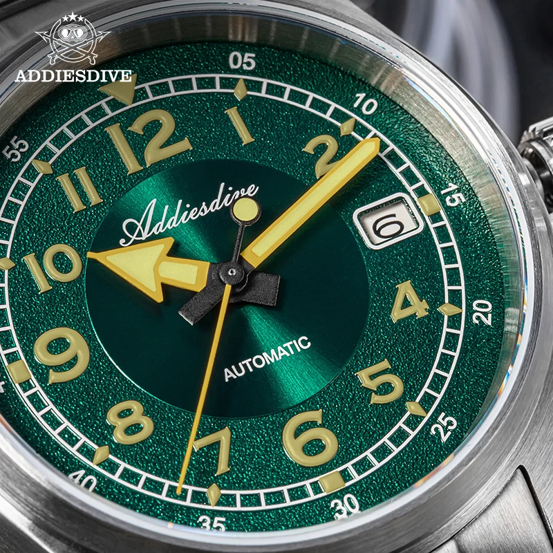 ADDIESDIVE nowy automatyczny zegarek mechaniczny 39mm szafirowe szkło 200m mężczyzn zegarki do nurkowania reloj hombre świecący zegarek na rękę AD2055