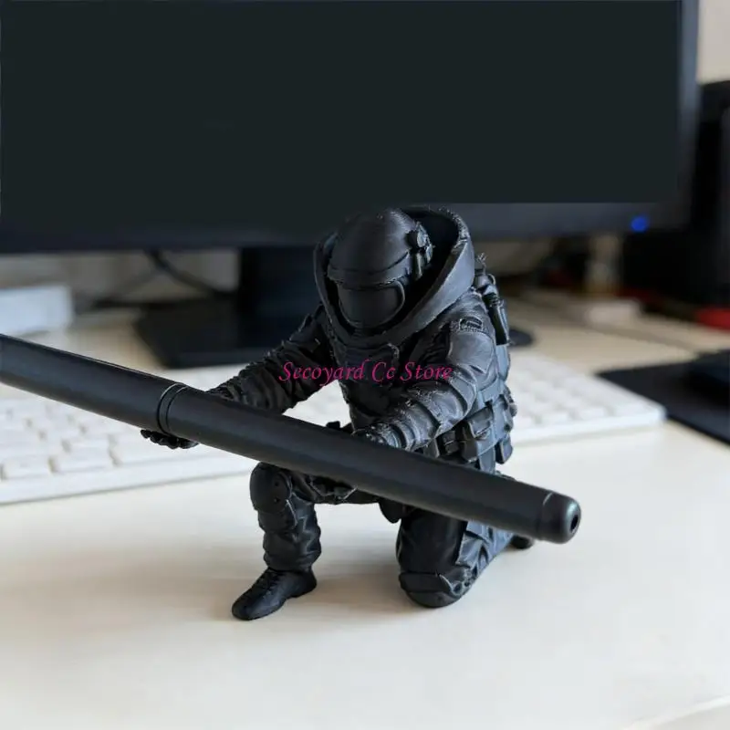 N3UC 3D Printed Soldier Pen Stand 5.5x8.5x9cm Plastic Desk Organiser For Collector