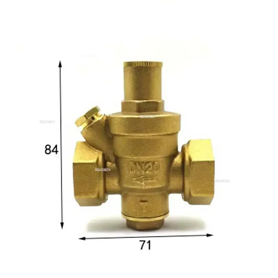 

DN20 3/4" BSPP Female Brass Pressure Relief Valve Safety Adjustable Body Width 71mm Max 16Bar