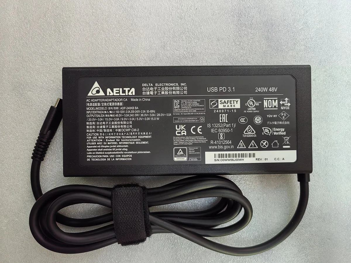 NEW OEM ADP-240KB BA Delta 240W 48V 5A USB PD 3.1 USB-C AC Adapter KTL SU10473-24006 240071-15 for 2025 High-end gaming laptop