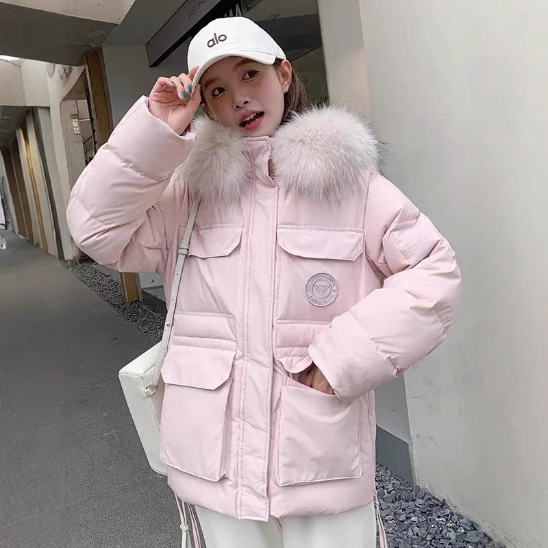 UMI MAO Women's Down Cotton Jacket Winter New Casual Versatile Loose Comfortable Hooded Parka Coat Femme