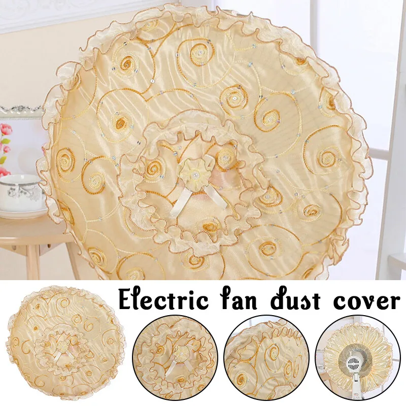 

Universal Fan Dust Cover Lace Rural Style Flower Fabric Electric Fan Cover All-inclusive Dust Proof Floor Fan Protective Cover