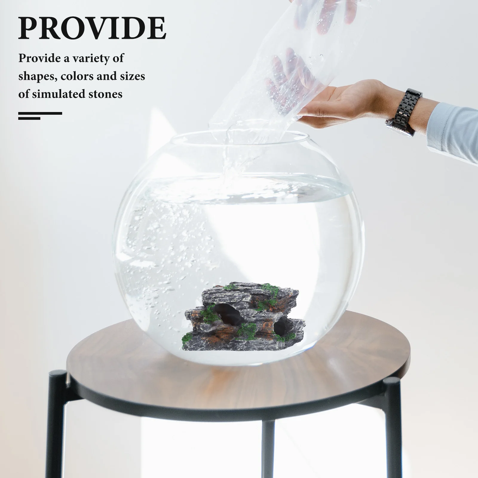 

Artificial Aquarium Decorations Realistic Fish Rock Cave Ornament Small Fish Tank Decor