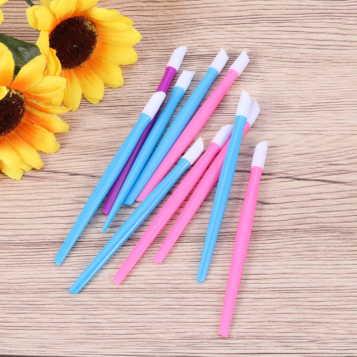 10Pcs Push Flat Nail Cuticle Pusher Acrylic Handle Dual Tipped Dead Skin Remover Nail Art Manicure Tool Cuticle Pushers