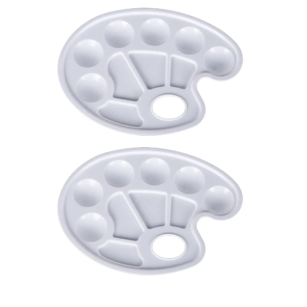 2Pcs Paint Tray Creative Plastic Painting Palette Safe Non-Toxic Lightweight Easy Rinse Design for Young Artists Art Supply