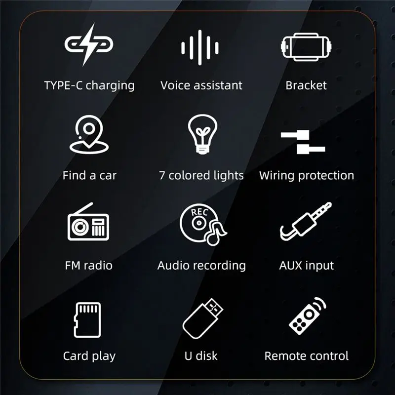 

M85K Автомобильный радиоприемник Bluetooth 1 Din MP3-плеер Громкая связь A2DP Тип C USB TF AUX Держатель телефона Аудиосистема Головное устройство