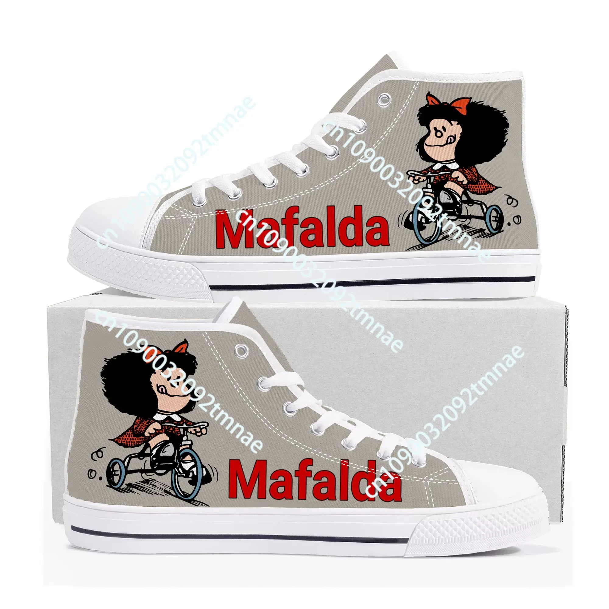 

Hot Cartoon Role Mafalda High Top Sneakers Mens Womens Teenager High Quality Fashion Custom Shoes Casual Tailor Made Sneaker