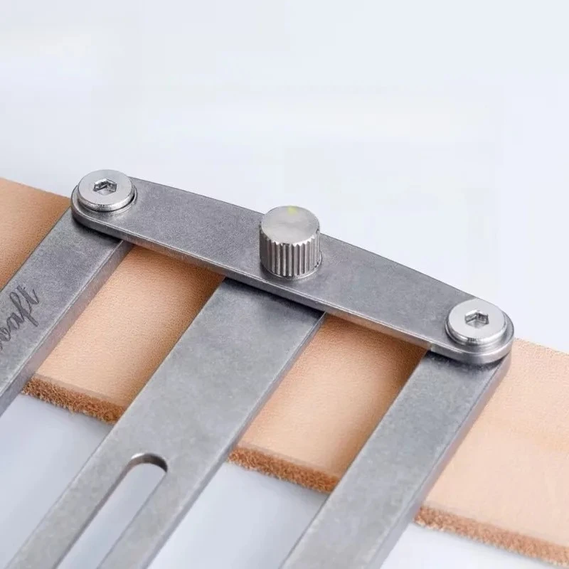 Stainless Steel Belt Center Positioning Ruler Template Handmade DIY Belt Center Punching Positioning Auxiliary Leathercraft Tool
