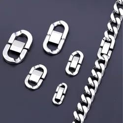 Stainless Steel Cuban Link Chain Buckle Clasps Closure for Hip Hop Chain Bracelet Necklace Jewelry Making Accessories Connection