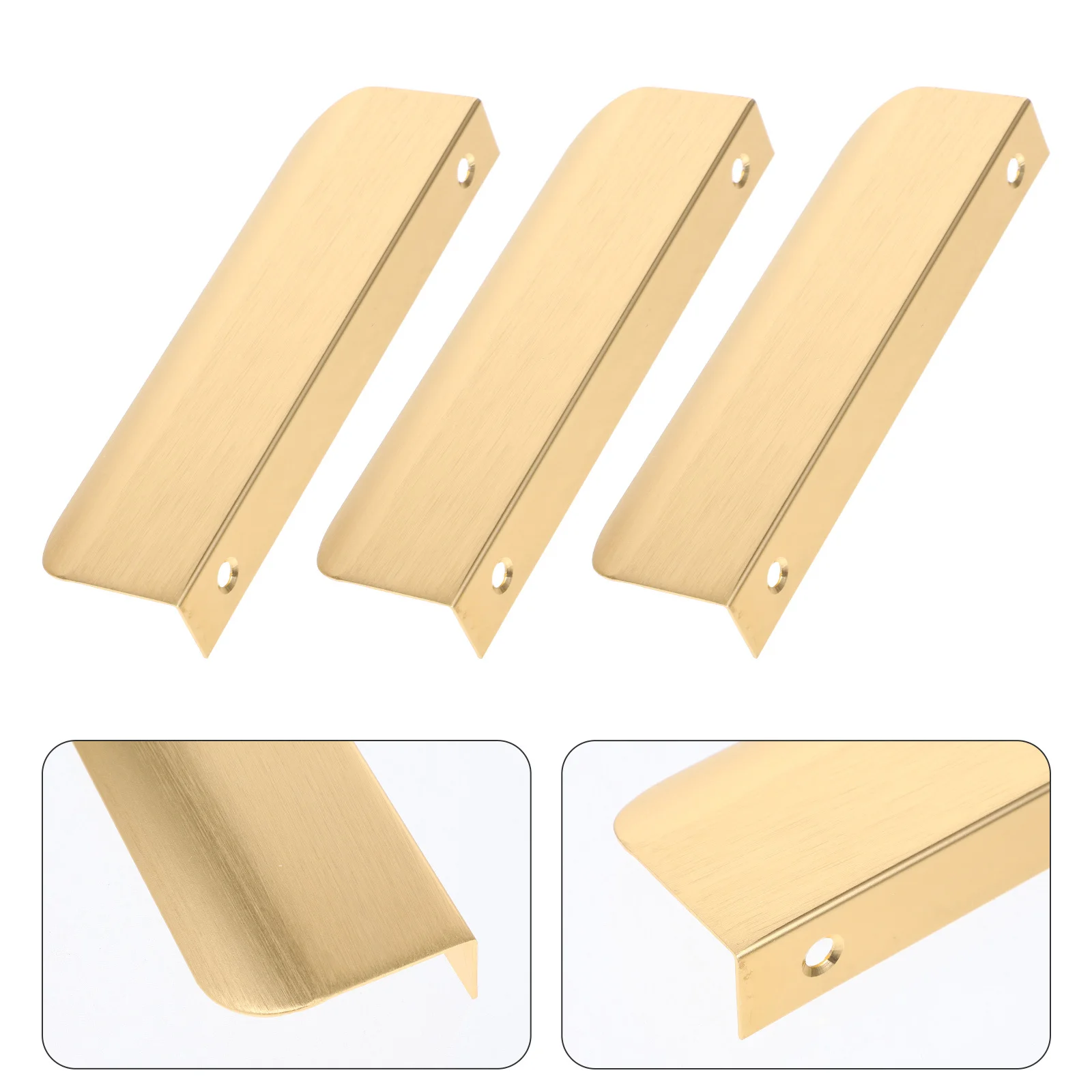 

5pcs Edge Finger Pull For Cabinets Kitchen Hidden Drawer Handles Aluminum Alloy No Drill Mounting Concealed Cabinet Pull Modern