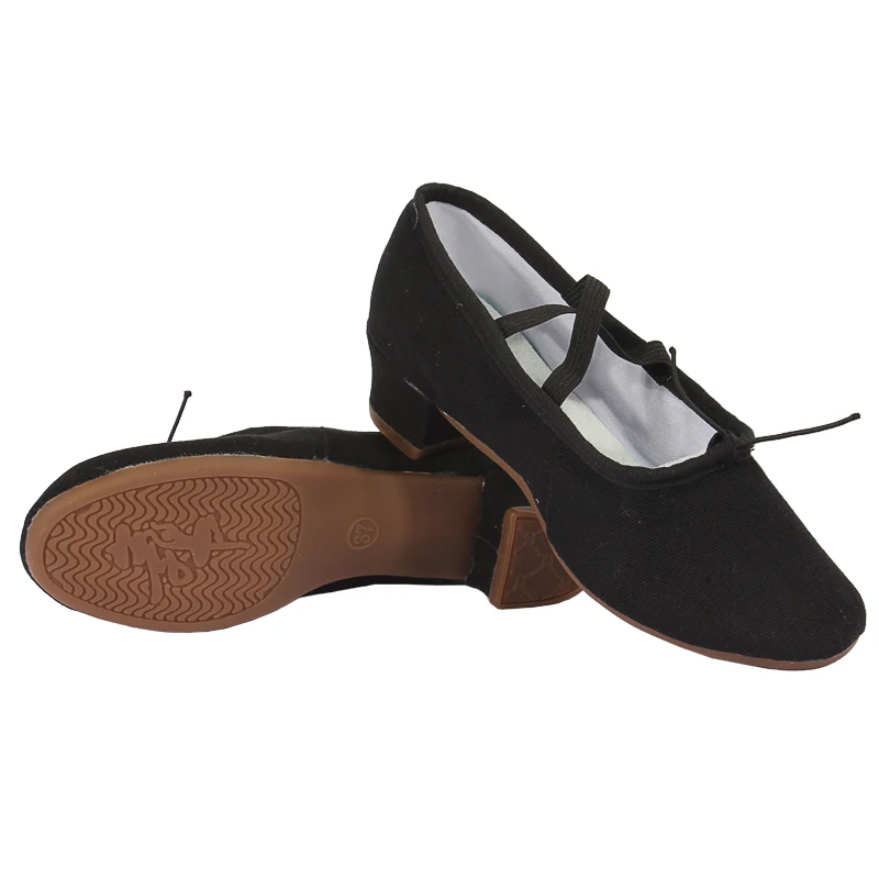 Women Dance Shoes for Girls Low Heel Black Soft Dancing Shoes Comfortable Black Outdoor Entire Bottom Latin Ballroom Dance Shoe