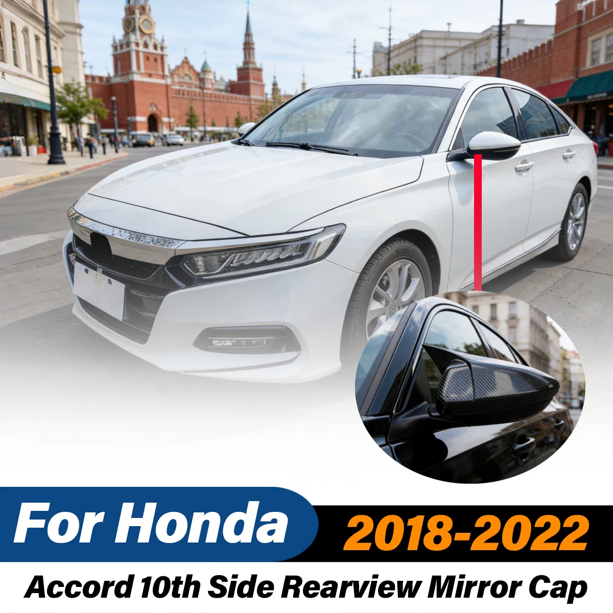 

For Honda Accord 10th 2018 2019 2020 2021 2022 Rear View Mirror Cover Side Wing Mirror Cap Housing Trim Car Exterior Accessories