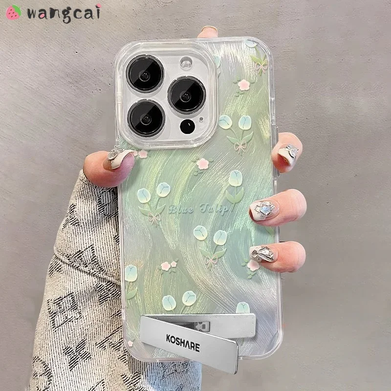 For Oneplus ACE 2V 3 2 5G CE4 Phone Case Fashion Flower Soft Cover With Holder Stand Cover