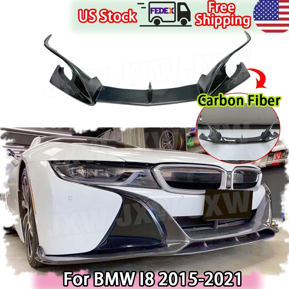 

Передние разветвители для губ из углеродного волокна для BMW I8 2015-2021, защита переднего бампера автомобиля, расширение бампера, спойлер, автомобильные аксессуары