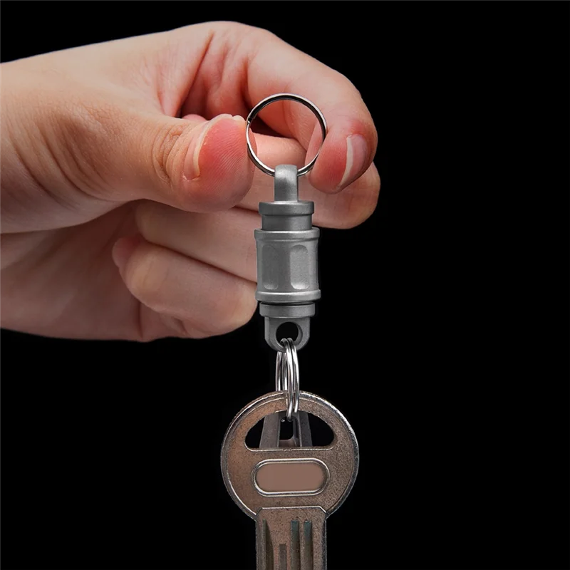 Llavero de aleación de titanio SS, cerradura de resorte, Mini herramienta de anillo giratorio Universal para coche, accesorios de repuesto
