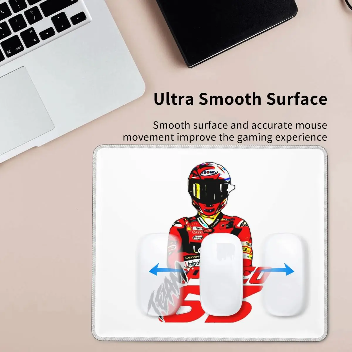 

Pecco Bagnaia 63 Mouse Pad Computer Keyboard Mouse Mat Gamer PC Laptop Desk Mat Office Accessories Table Mats