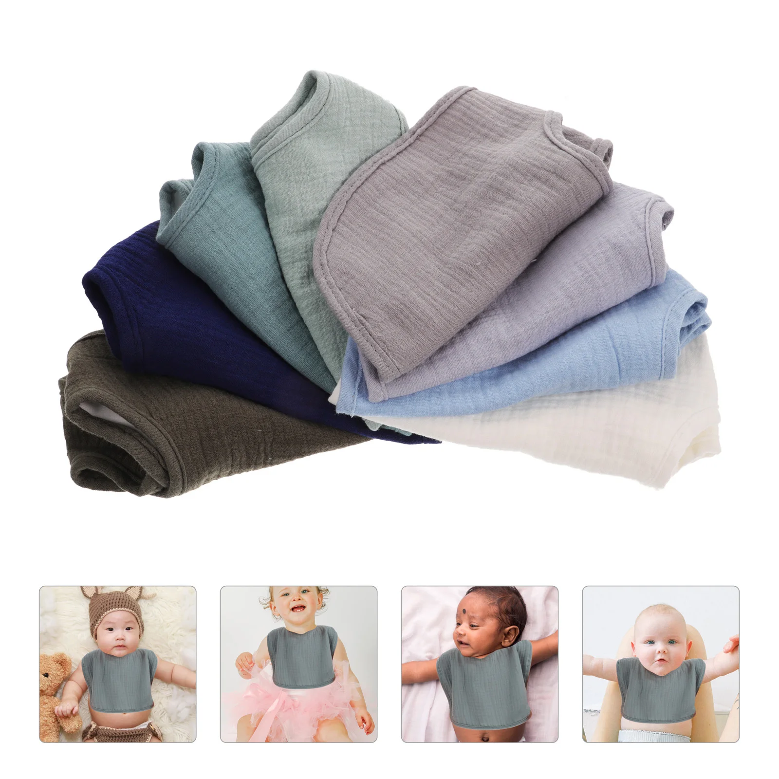 8개입 아기 턱받이 밴다나 스타일 침 흘림 방지 부드럽고 편안한 신생아 수유 턱받이 남아 여아 유아 식사 용품 아기 턱받이