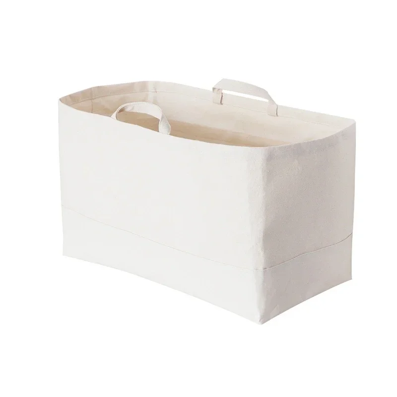 Wardrobe Cotton Linen Clothing Storage Basket Fabric Folding Large Portable Toy Sundries Storage Baskets Storage Organizer White