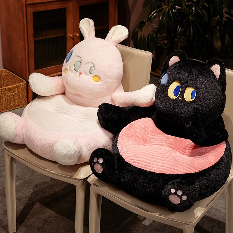 Cartoon Lovely 45cm Big Eyes Cats Rabbit Dog Kids Sofa Chair Plush Toys Seat Baby Nest Sleeping Bed Adult Pillow Stuffed Cushion