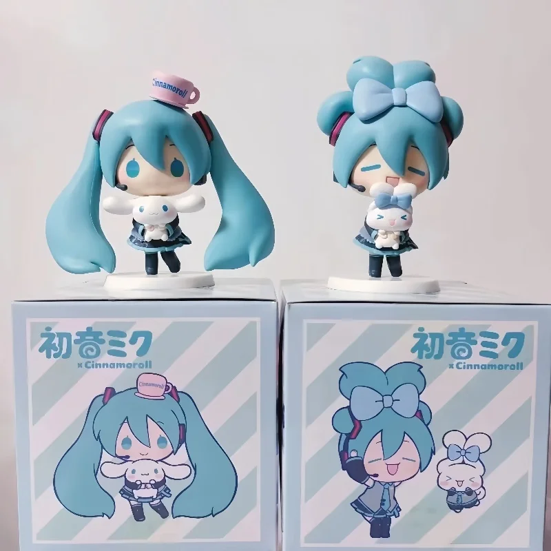 In stock 14cm Furyu Hatsune Miku Future Lily Fairy Jade Guigou Instant Noodle Pressing Hand Pillow Scenery Toy Gifts