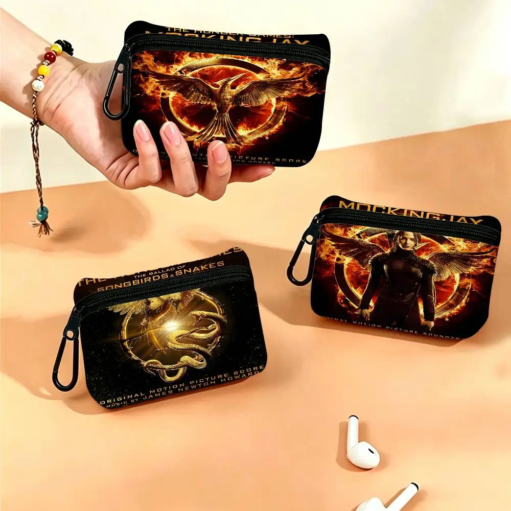 C-Classic-Movie-Game-Hunger Oxford Fabric Mini Coin Wallet Smooth Zipper Hanging Design Multi-use Small Storage Bag For Travel