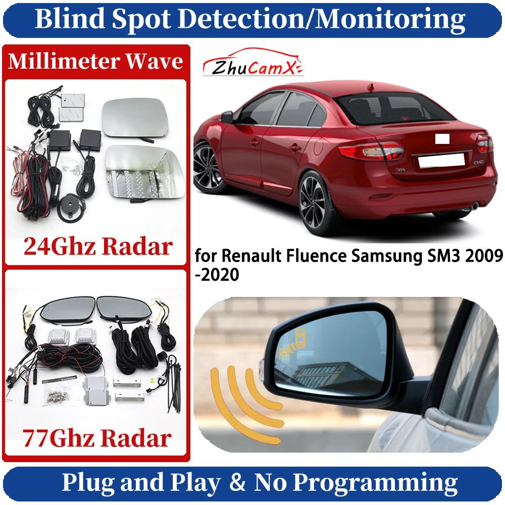 Blind Spot Monitoring/Detection System for Renault Fluence Samsung SM3 2009-2020 Side Lane Change Warning Light Safe Assist
