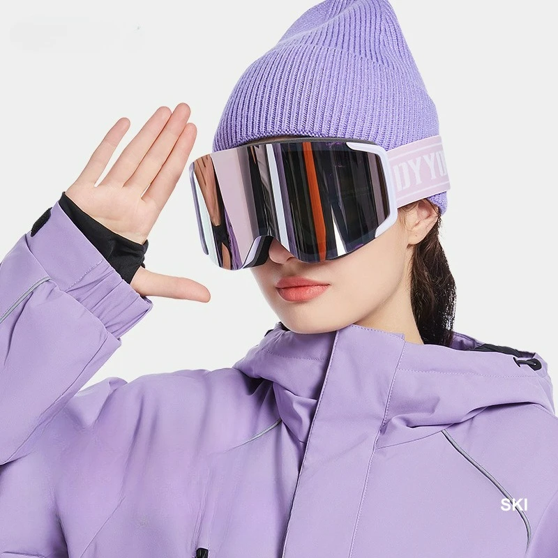 

New Skiingoutdoor Climbing Cylindrical Magnetic Goggles for Men and Women Can Wear Double-layer Anti Fog High-definition Version