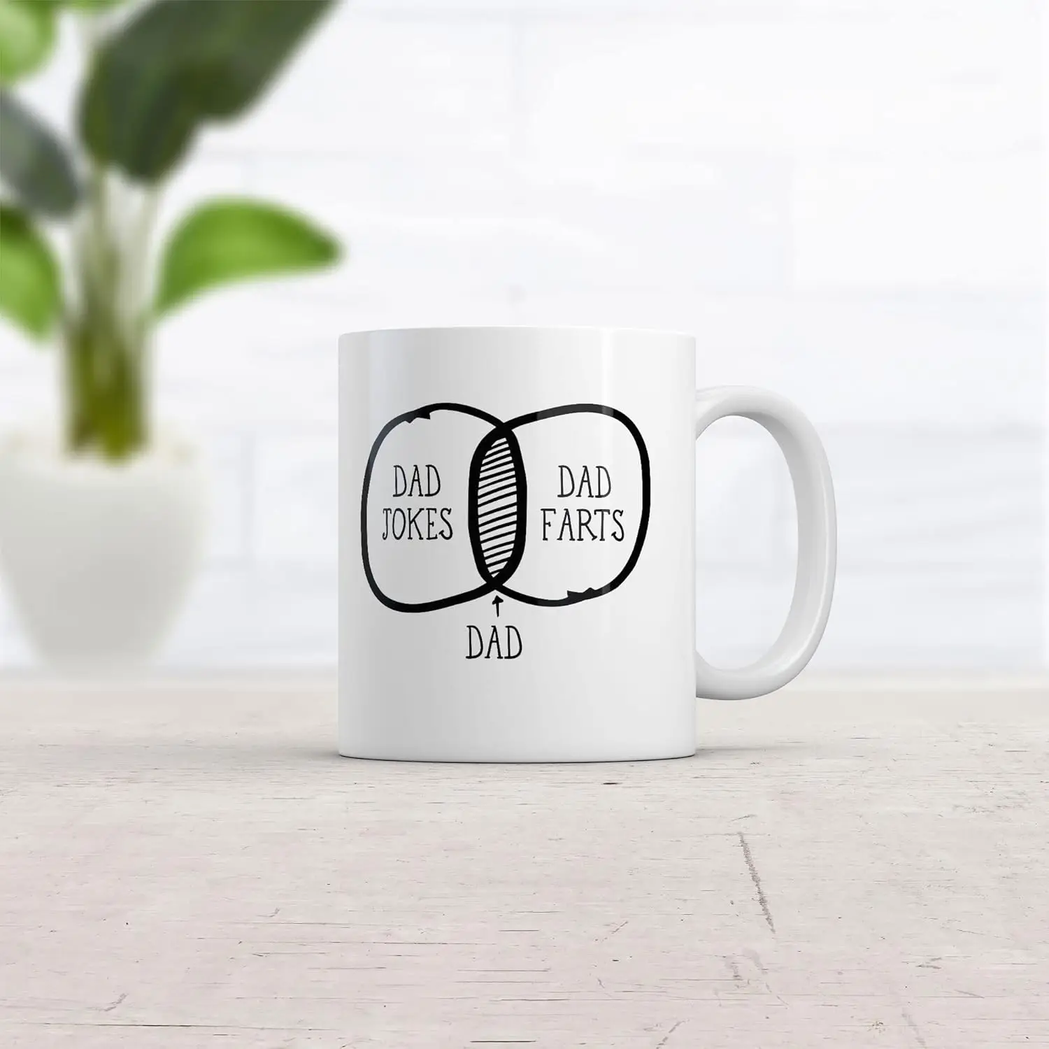 Crazy Dog T-Shirts Dad Venn Diagram Funny Dad and Fart Jokes Fathers Day Ceramic Drinking Coffee Mug - 11oz