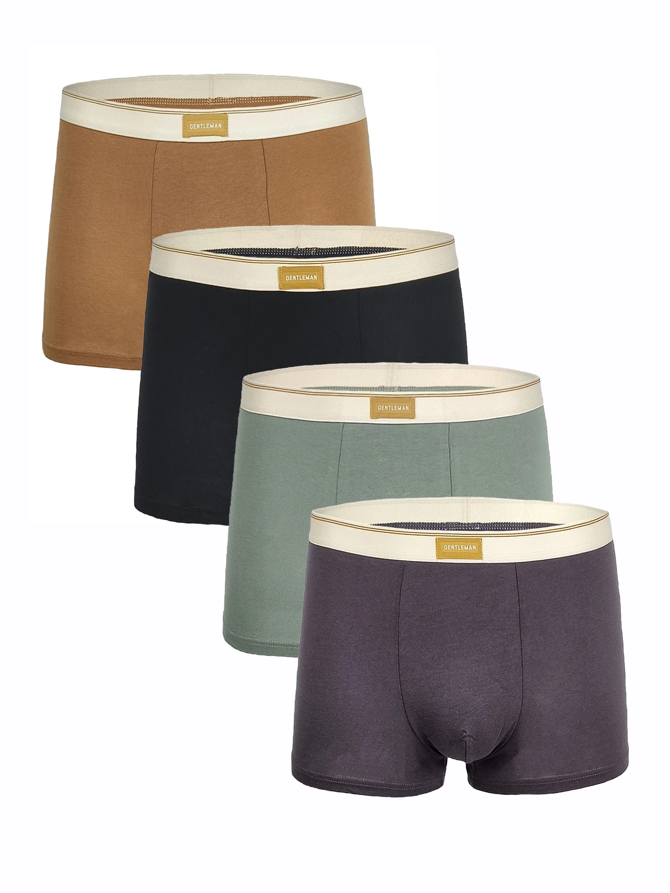 

Мужские хлопковые трусы-боксеры из 4 комплектов — пояс с логотипом «GENTLEMAN», разноцветный комплект нижнего белья в ассортименте