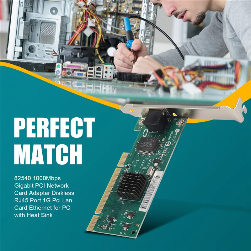 

A41Z- 82540 1000Mbps Gigabit PCI Network Card Adapter Diskless RJ45 Port 1G Pci Lan Card Ethernet For PC With Heat Sink
