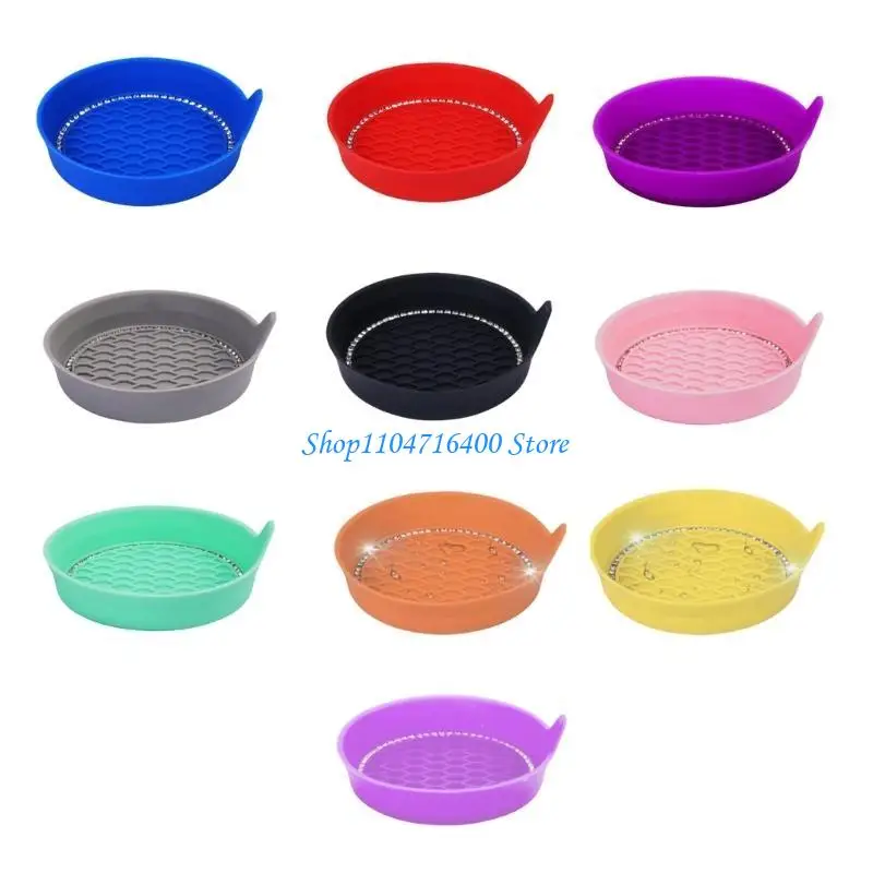 y1gd Car Circle Cup Holder Coasters Bling Crystal Vehicle Anti Slip Cup Holder Insert Drink Universal Pad Mat for Home Office