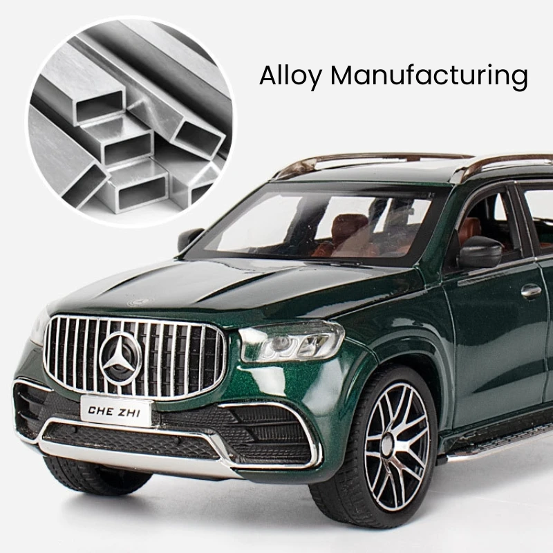 1:24 Mercedes Benzs GLS63 SUV Alloy Off-Road Vehicles Diecast Metal Scale Model Car Sound＆Light Simulation Childrens Toy Gifts